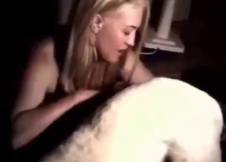 Blond-haired wife is going to fuck a kinky beast